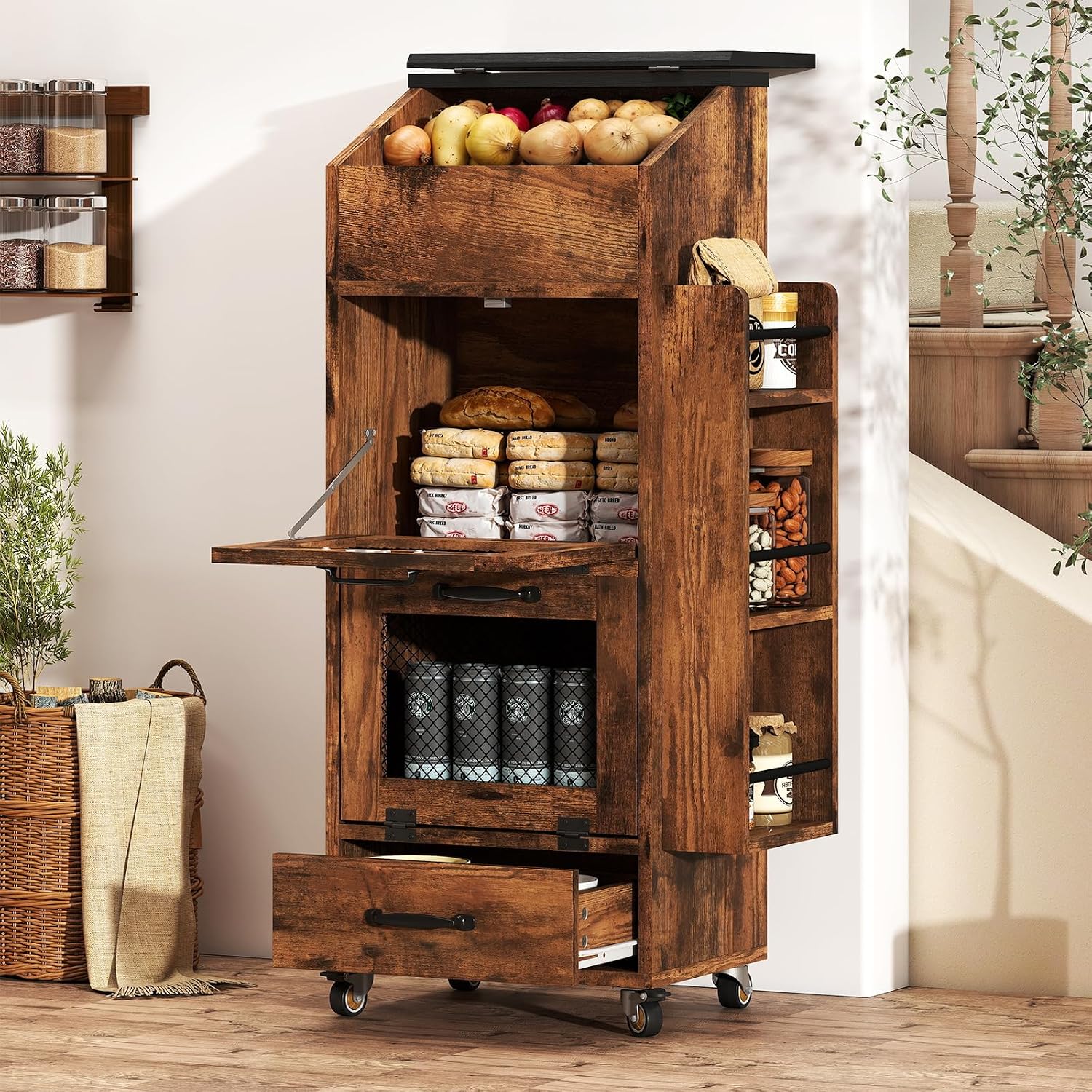 Food Storage On Wheels - Tekerlekli Patates ve Soğan Saklama Kutusu,