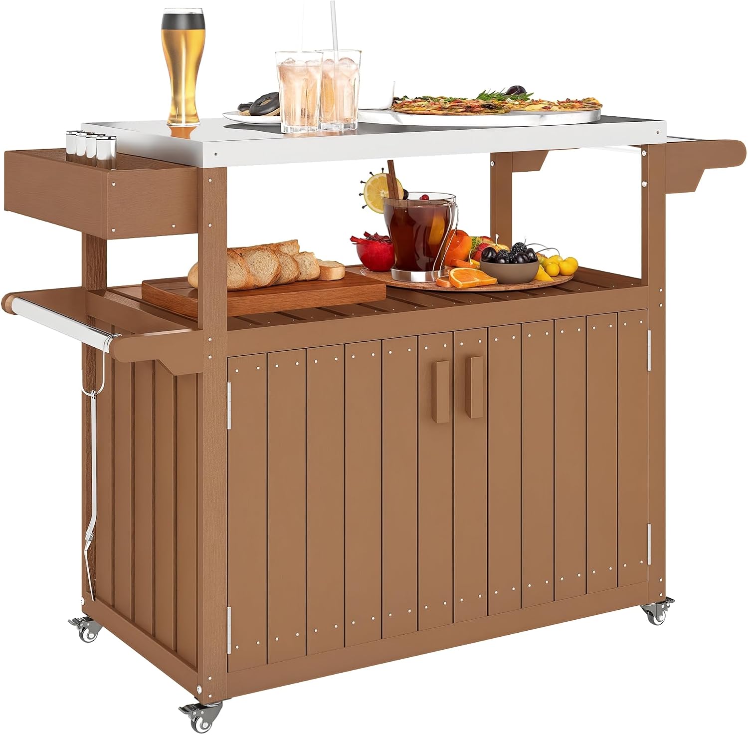 Food Storage On Wheels - Depolama Dolaplı Açık Hava Bar Arabası,