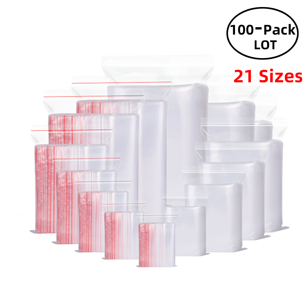 Food Storage Vacuum Seal Bags - 100 adet/paket Açılıp Kapanabilir kilitli poşetler