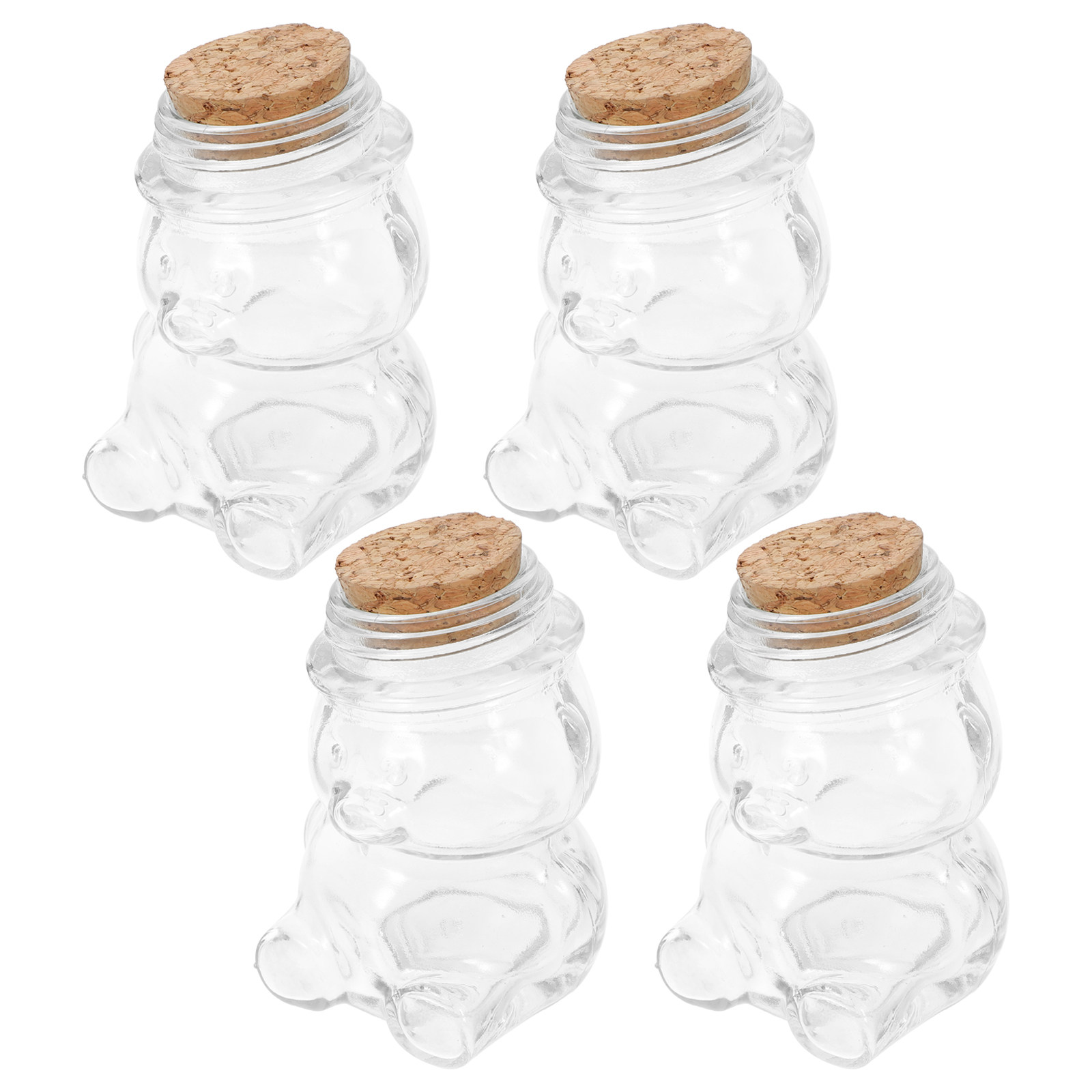 Set Food Storage - 4 adet cam şeker kavanozu seti