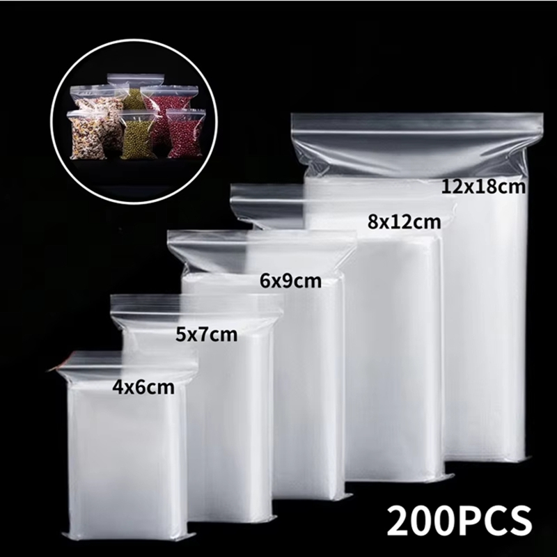 Food Storage Vacuum Seal Bags - 100 adet Şeffaf Kilitli Poşet Gıda