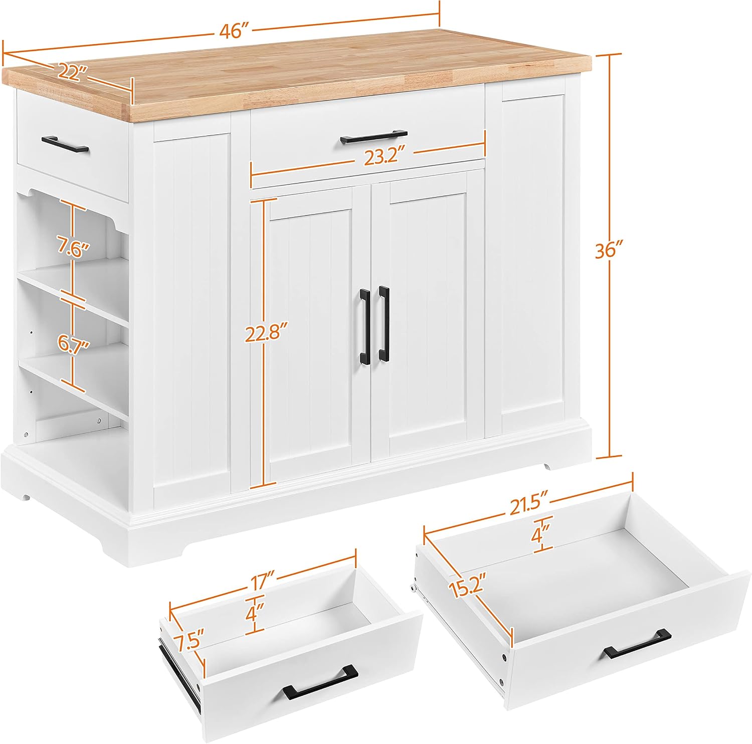 Beyaz Tekerlekli Mutfak Adası  - Food Storage On Wheels incelemesi ve fiyatı