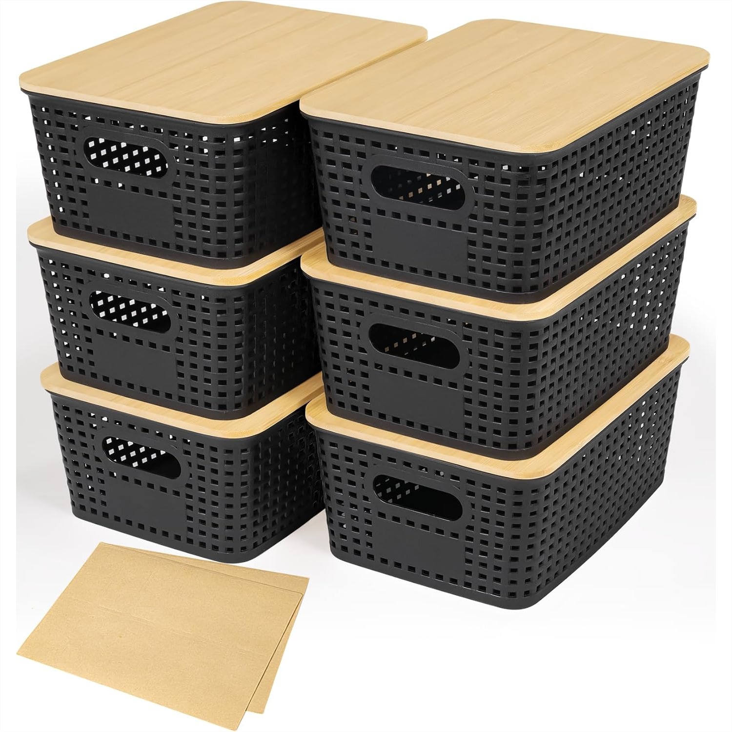 1 adet bambu kapaklı plastik s - Stackable Pantry Bin incelemesi ve fiyatı