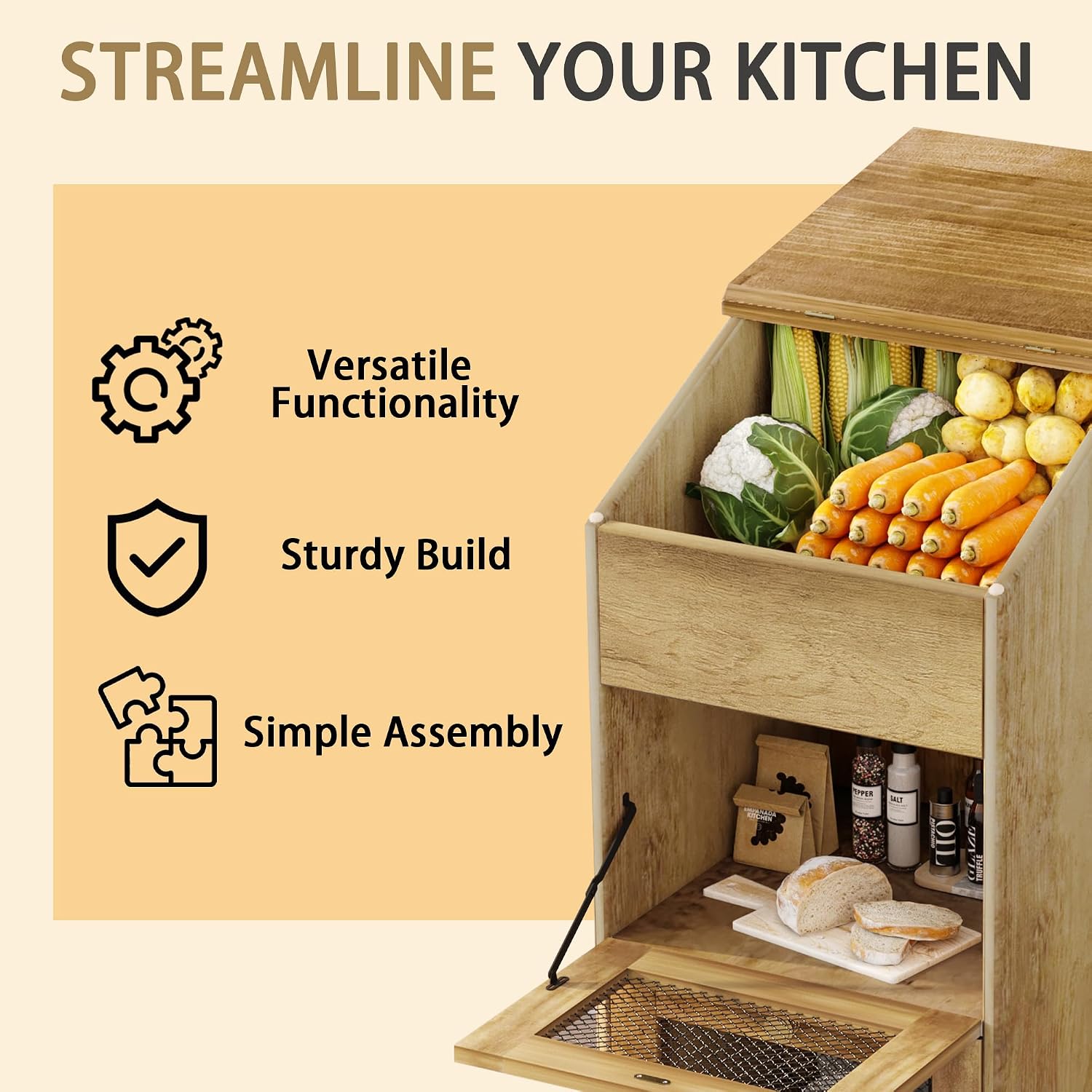 Tekerlekli Ahşap Patates Sakla - Food Storage On Wheels incelemesi ve fiyatı