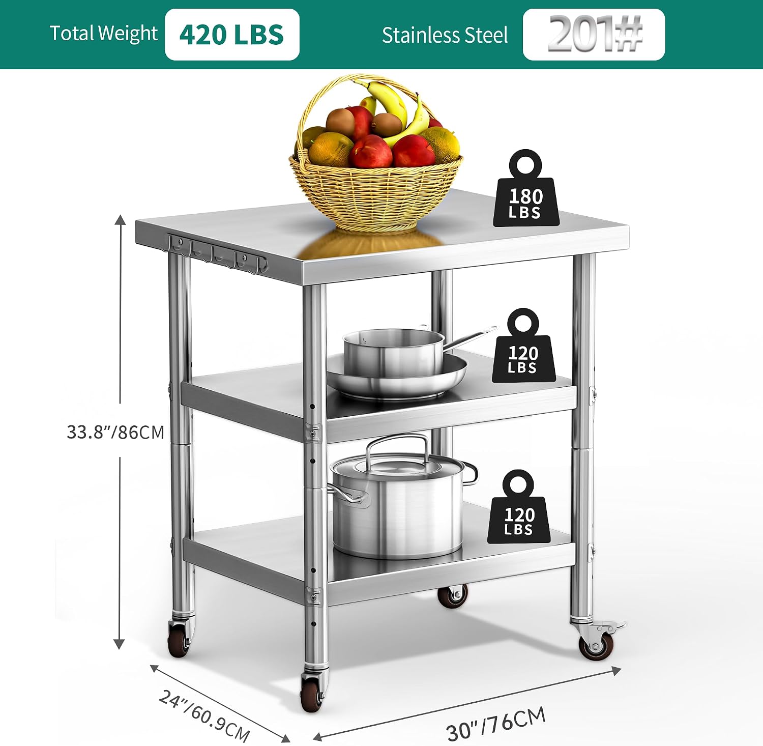 Paslanmaz Çelik Yemek Hazırlık - Food Storage On Wheels incelemesi ve fiyatı