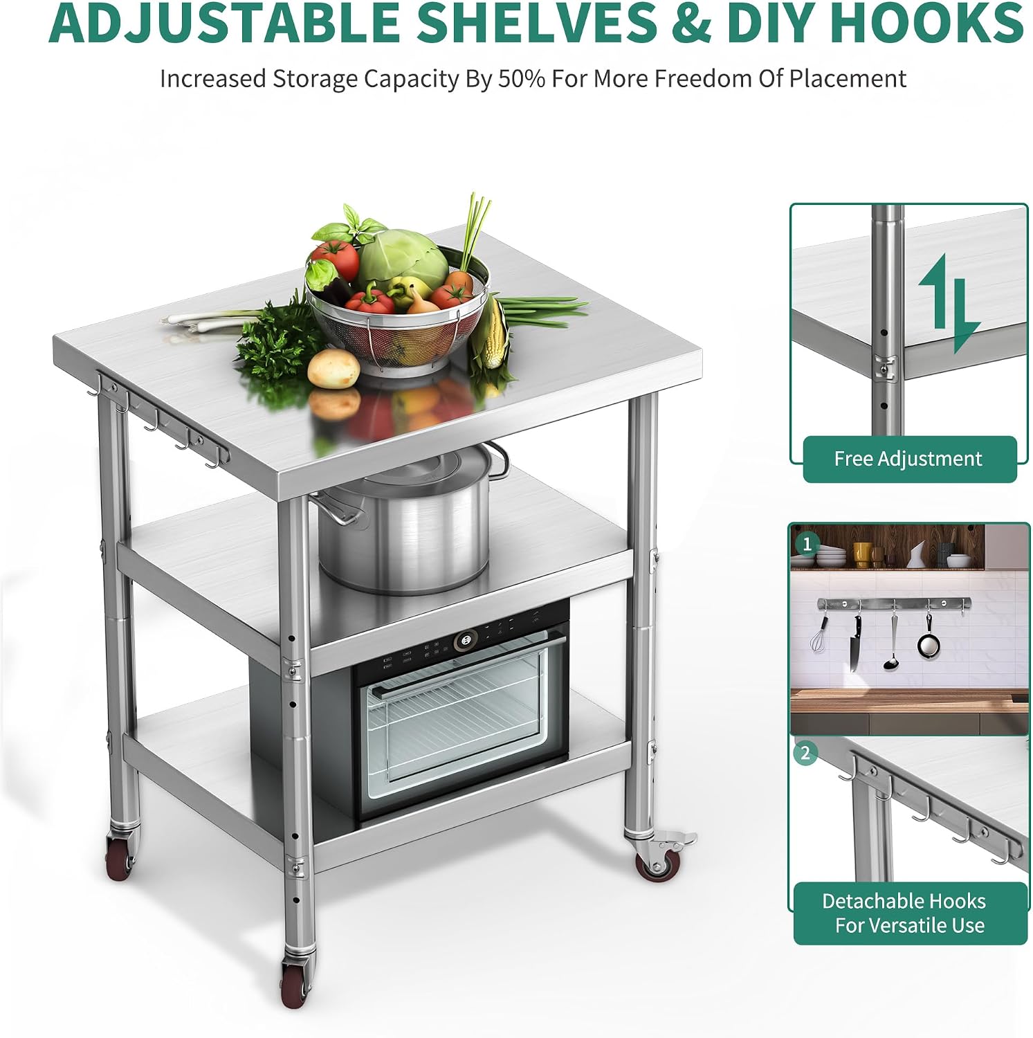 Paslanmaz Çelik Yemek Hazırlık - Food Storage On Wheels incelemesi ve fiyatı